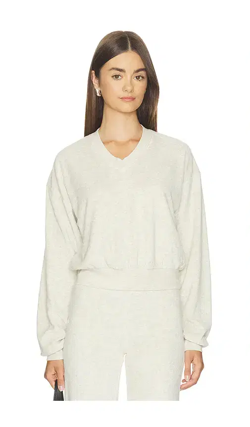 Eterne Cropped V-Neck Sweatshirt
