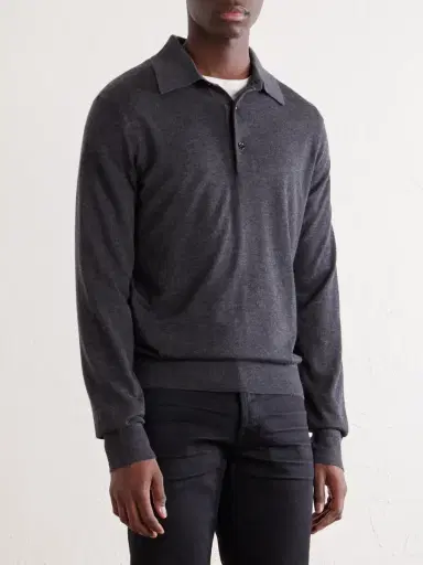 Tom Ford Cashmere and Silk-Polo Shirt - Men | Thumbnail 3