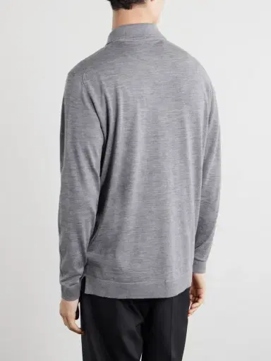 Lardini Virgin Wool Polo Shirt - Men | Thumbnail 4 Lardini Virgin Wool Polo Shirt - Men | Thumbnail 4