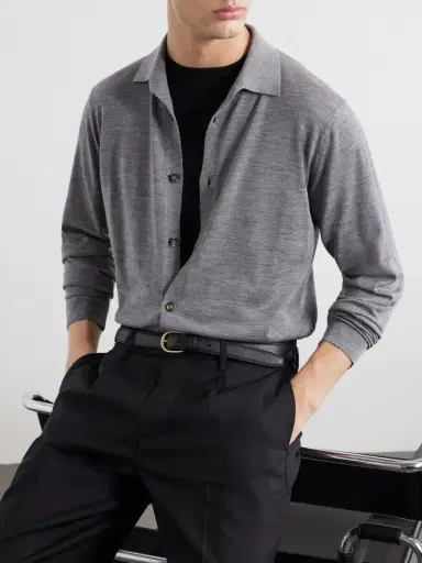 Lardini Virgin Wool Polo Shirt - Men | Thumbnail 5 Lardini Virgin Wool Polo Shirt - Men | Thumbnail 5