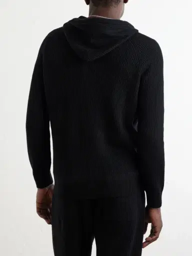 Brunello Cucinelli Logo-Embroidered Ribbed Cashmere Zip-Up Hoodie - Men | Thumbnail 4 Brunello Cucinelli Logo-Embroidered Ribbed Cashmere Zip-Up Hoodie - Men | Thumbnail 4