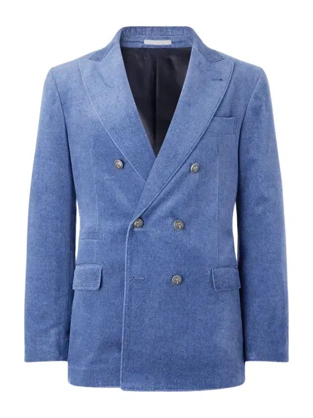 Double-Breasted Cotton-Velvet Suit Jacket - Men