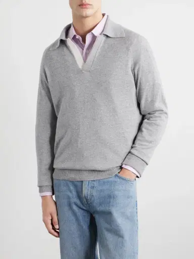 Lardini Wool and Cashmere-Blend Polo Shirt - Men | Thumbnail 3 Lardini Wool and Cashmere-Blend Polo Shirt - Men | Thumbnail 3