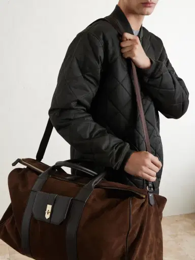 Canali Leather-Trimmed Suede tote - Men | Thumbnail 3 Canali Leather-Trimmed Suede tote - Men | Thumbnail 3