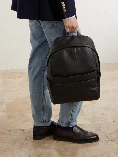 Canali Full-Grain Leather Backpack - Men | Thumbnail 3 Canali Full-Grain Leather Backpack - Men | Thumbnail 3