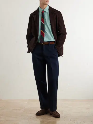 Drake's Straight-Leg Cotton Trousers - Men | Thumbnail 2 Drake's Straight-Leg Cotton Trousers - Men | Thumbnail 2