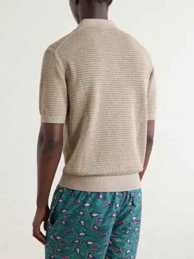 Drake's Mesh-Knit Cotton Polo Shirt - Men | Thumbnail 4 Drake's Mesh-Knit Cotton Polo Shirt - Men | Thumbnail 4