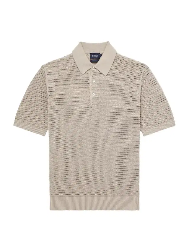 Drake's Mesh-Knit Cotton Polo Shirt - Men