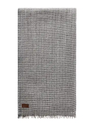 Canali Frayed Houndstooth Wool and Cashmere-Blend Scarf - Men | Thumbnail 1 Canali Frayed Houndstooth Wool and Cashmere-Blend Scarf - Men | Thumbnail 1