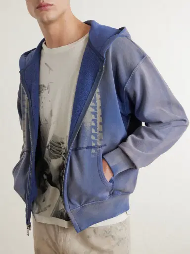 Enfants Riches Déprimés Daughter's Distressed Printed Cotton-Jersey Zip-Up Hoodie - Men | Thumbnail 5 Enfants Riches Déprimés Daughter's Distressed Printed Cotton-Jersey Zip-Up Hoodie - Men | Thumbnail 5