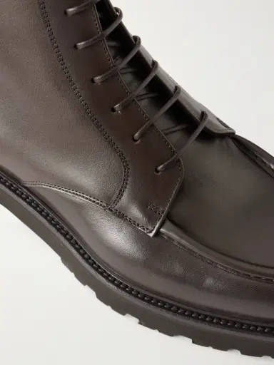 Canali Leather Lace-Up Boots - Men | Thumbnail 5