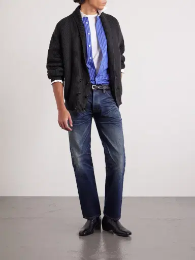 Tom Ford Double-Breasted Ribbed Cashmere and Wool-Blend Cardigan - Men | Thumbnail 2