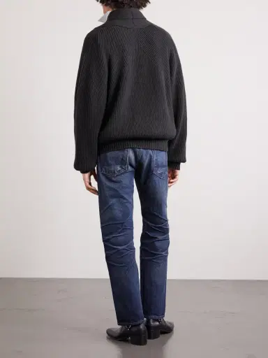 Tom Ford Double-Breasted Ribbed Cashmere and Wool-Blend Cardigan - Men | Thumbnail 4