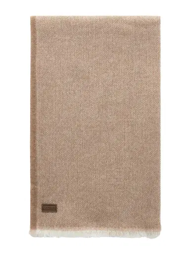 Canali Frayed Herringbone Wool and Cashmere-Blend Scarf - Men | Thumbnail 1 Canali Frayed Herringbone Wool and Cashmere-Blend Scarf - Men | Thumbnail 1