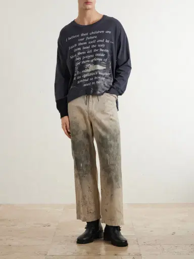 Enfants Riches Déprimés The Greatest Love of All Distressed Printed Cotton-Jersey T-Shirt - Men | Thumbnail 2