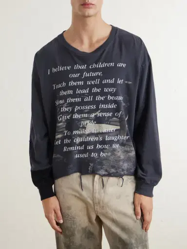 Enfants Riches Déprimés The Greatest Love of All Distressed Printed Cotton-Jersey T-Shirt - Men | Thumbnail 3