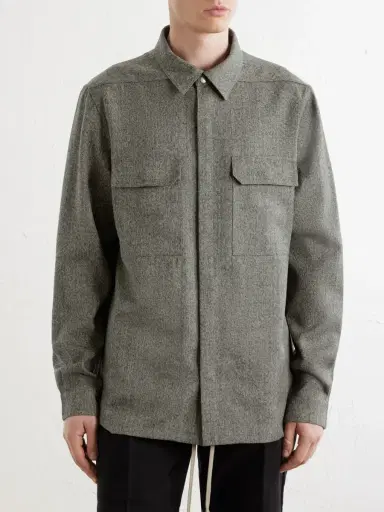 Rick Owens Mélange Wool Overshirt - Men | Thumbnail 3 Rick Owens Mélange Wool Overshirt - Men | Thumbnail 3