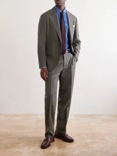 Brunello Cucinelli Straight-Leg Wool Suit Trousers - Men | Thumbnail 2