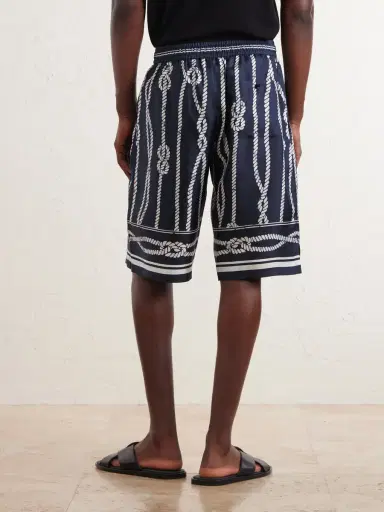 Dolce & Gabbana Marina Straight-Leg Printed Silk-Twill Drawstring Shorts - Men | Thumbnail 4 Dolce & Gabbana Marina Straight-Leg Printed Silk-Twill Drawstring Shorts - Men | Thumbnail 4