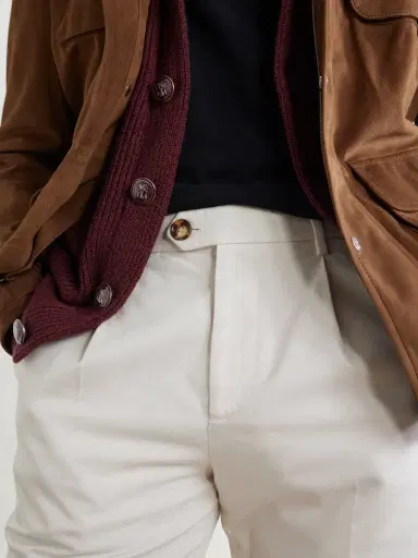 Brunello Cucinelli Straight-Leg Pleated Cotton-Twill Trousers - Men | Thumbnail 5