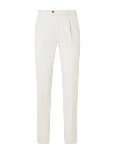 Brunello Cucinelli Straight-Leg Pleated Cotton-Twill Trousers - Men | Thumbnail 1