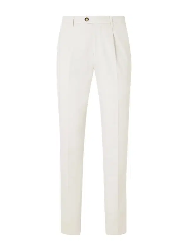 Brunello Cucinelli Straight-Leg Pleated Cotton-Twill Trousers - Men