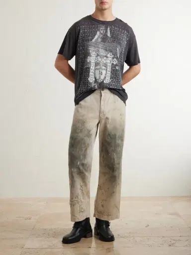 Enfants Riches Déprimés Hollywood Couronne Distressed Printed Cotton-Jersey T-Shirt - Men | Thumbnail 2