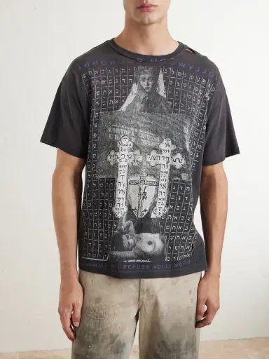 Enfants Riches Déprimés Hollywood Couronne Distressed Printed Cotton-Jersey T-Shirt - Men | Thumbnail 3