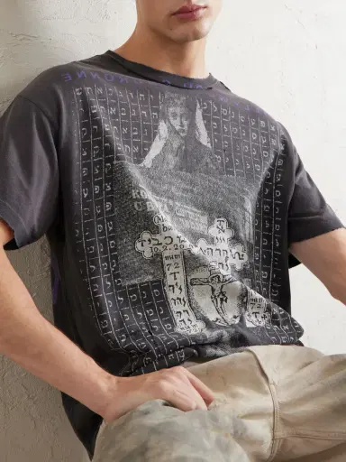 Enfants Riches Déprimés Hollywood Couronne Distressed Printed Cotton-Jersey T-Shirt - Men | Thumbnail 5