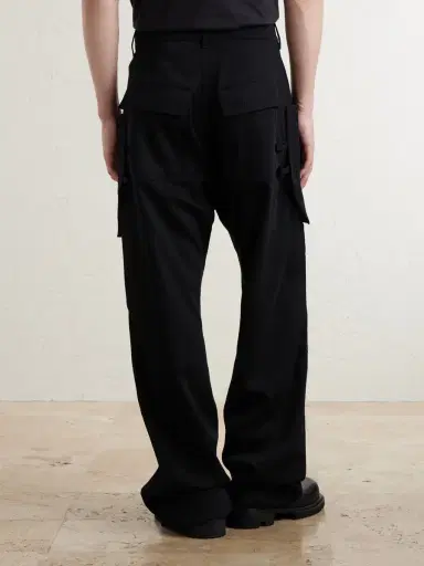 Rick Owens Stefan Flared Grain De Poudre Wool Cargo Trousers - Men | Thumbnail 4 Rick Owens Stefan Flared Grain De Poudre Wool Cargo Trousers - Men | Thumbnail 4
