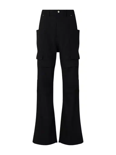 Rick Owens Stefan Flared Grain De Poudre Wool Cargo Trousers - Men | Thumbnail 1 Rick Owens Stefan Flared Grain De Poudre Wool Cargo Trousers - Men | Thumbnail 1