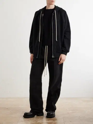 Rick Owens Washed Wool and Cotton-Blend Zip-Up Hoodie - Men | Thumbnail 2