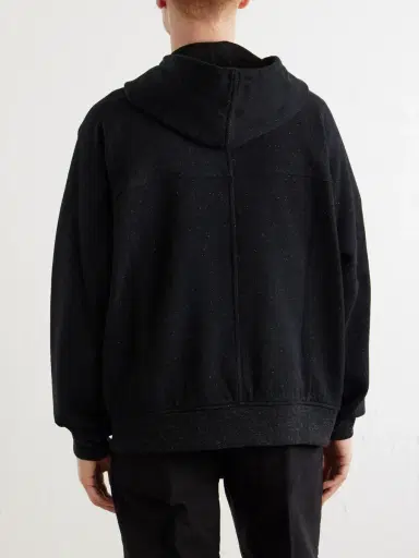 Rick Owens Washed Wool and Cotton-Blend Zip-Up Hoodie - Men | Thumbnail 4