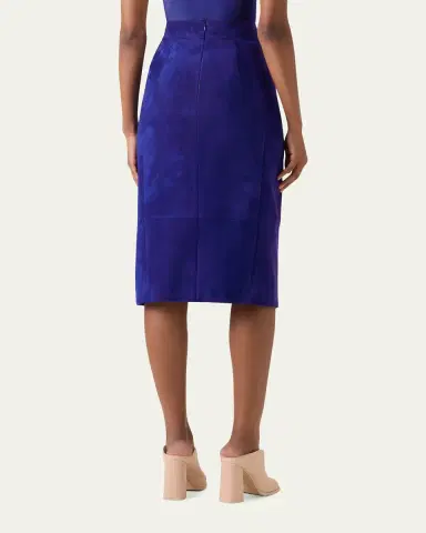 Akris Suede Front Slit Pencil Skirt | Thumbnail 3 Akris Suede Front Slit Pencil Skirt | Thumbnail 3