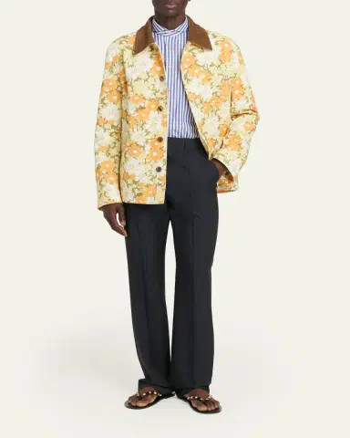 Valentino Garavani Men's Floral-Print Cotton Jacket | Thumbnail 2 Valentino Garavani Men's Floral-Print Cotton Jacket | Thumbnail 2