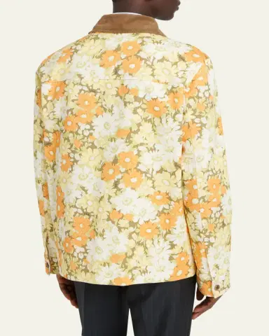 Valentino Garavani Men's Floral-Print Cotton Jacket | Thumbnail 3 Valentino Garavani Men's Floral-Print Cotton Jacket | Thumbnail 3
