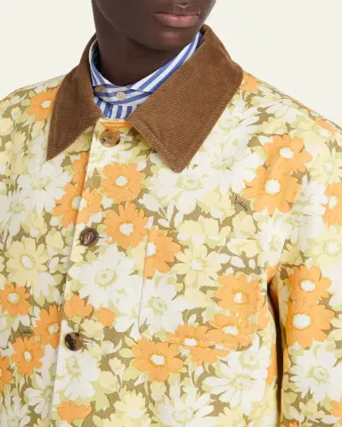 Valentino Garavani Men's Floral-Print Cotton Jacket | Thumbnail 5 Valentino Garavani Men's Floral-Print Cotton Jacket | Thumbnail 5