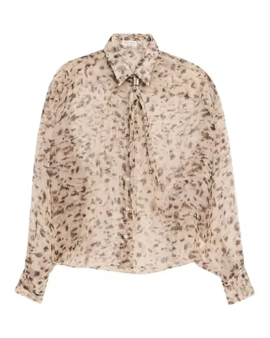 Brunello Cucinelli Printed Silk Chiffon Shirt | Thumbnail 1 Brunello Cucinelli Printed Silk Chiffon Shirt | Thumbnail 1