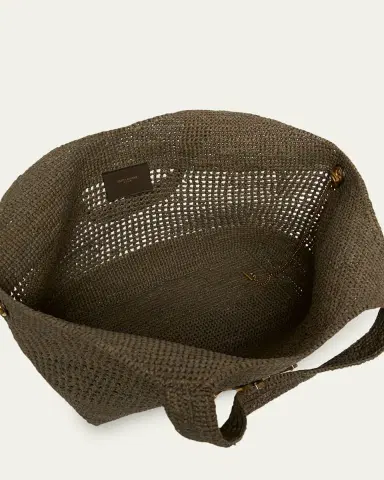 Saint Laurent Icare Medium Crochet Raffia Tote Bag | Thumbnail 4 Saint Laurent Icare Medium Crochet Raffia Tote Bag | Thumbnail 4