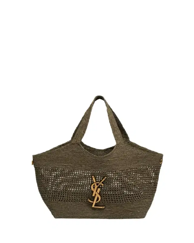 Saint Laurent Icare Medium Crochet Raffia Tote Bag