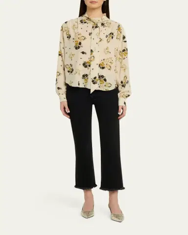 Isabel Marant Fedry Floral-Print Silk Neck-Scarf Blouse | Thumbnail 2
