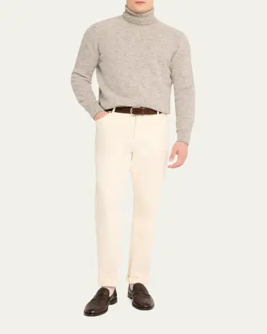Brunello Cucinelli Men's Alpaca Blend Turtleneck Sweater | Thumbnail 2 Brunello Cucinelli Men's Alpaca Blend Turtleneck Sweater | Thumbnail 2