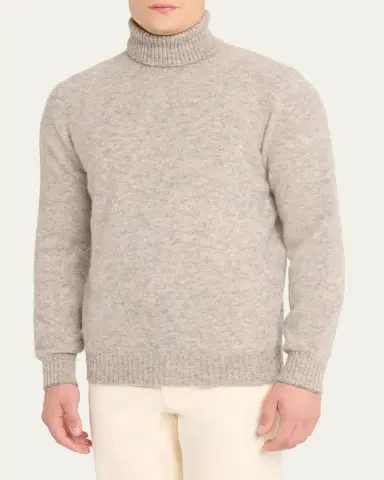 Brunello Cucinelli Men's Alpaca Blend Turtleneck Sweater | Thumbnail 4 Brunello Cucinelli Men's Alpaca Blend Turtleneck Sweater | Thumbnail 4