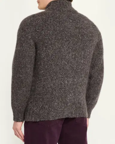 Brunello Cucinelli Men's Cashmere and Silk Melange Full-Zip Cardigan | Thumbnail 3