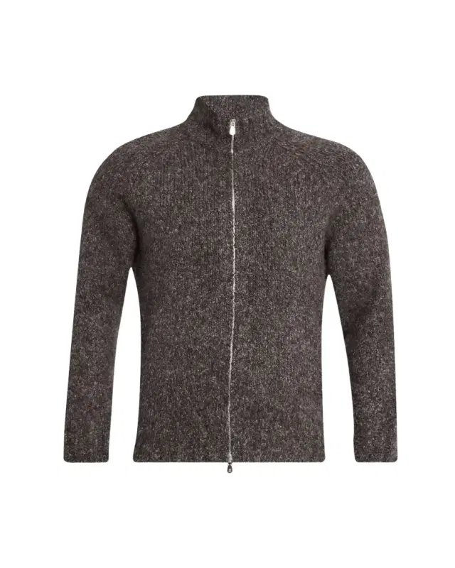 Brunello Cucinelli Men's Cashmere and Silk Melange Full-Zip Cardigan