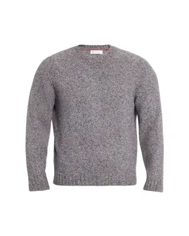 Brunello Cucinelli Men's Wool, Silk and Cashmere Donegal Crewneck Sweater | Thumbnail 1