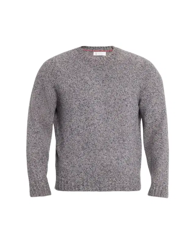 Brunello Cucinelli Men's Wool, Silk and Cashmere Donegal Crewneck Sweater