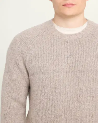 Brunello Cucinelli Men's Cashmere and Silk Rib-Knit Crewneck Sweater | Thumbnail 5
