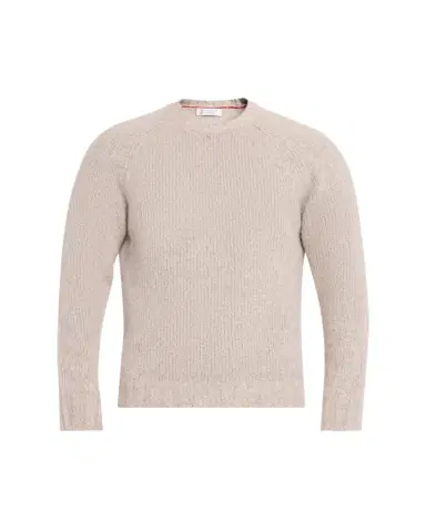 Brunello Cucinelli Men's Cashmere and Silk Rib-Knit Crewneck Sweater | Thumbnail 1