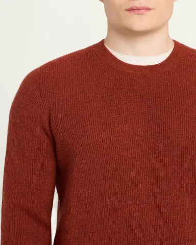 Brunello Cucinelli Men's Crewneck English Rib Cashmere Sweater | Thumbnail 5